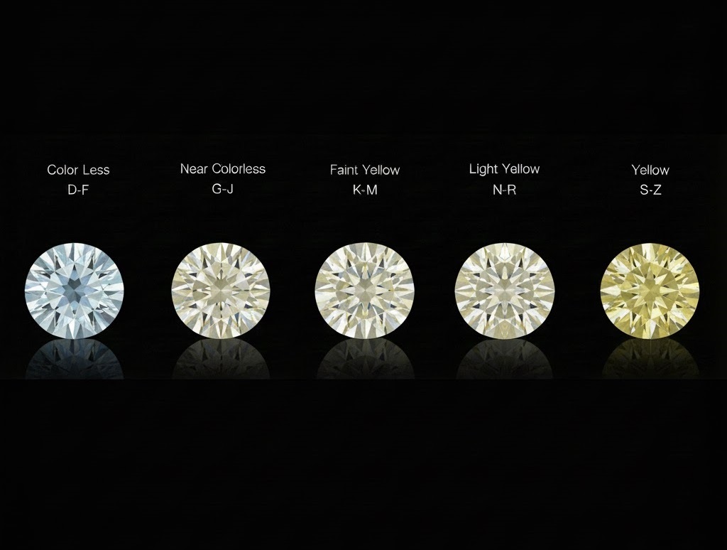 Diamond Color Scale from D-F (Colorless) to S-Z (Yellow)